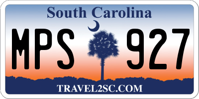 SC license plate MPS927