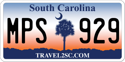 SC license plate MPS929