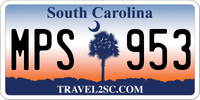 SC license plate MPS953