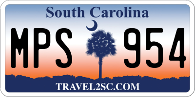 SC license plate MPS954