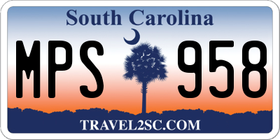 SC license plate MPS958