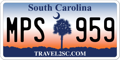 SC license plate MPS959