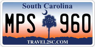 SC license plate MPS960