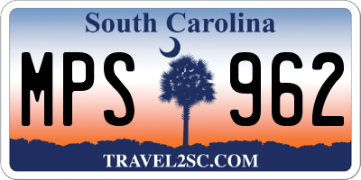 SC license plate MPS962