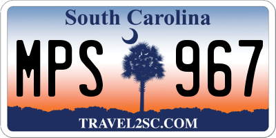 SC license plate MPS967