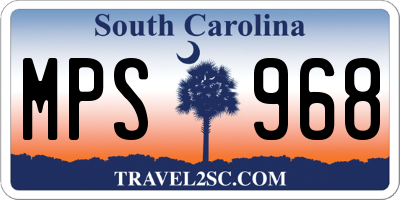 SC license plate MPS968