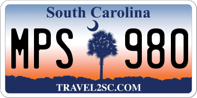 SC license plate MPS980