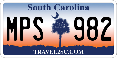 SC license plate MPS982