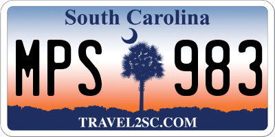 SC license plate MPS983