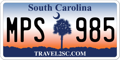 SC license plate MPS985