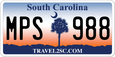 SC license plate MPS988