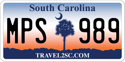 SC license plate MPS989