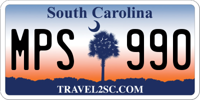SC license plate MPS990