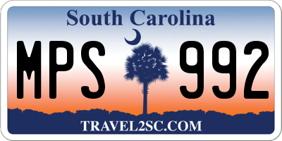 SC license plate MPS992