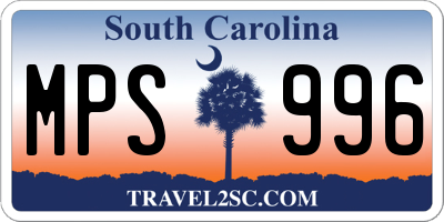 SC license plate MPS996