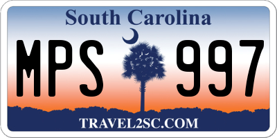 SC license plate MPS997