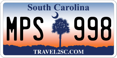 SC license plate MPS998