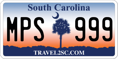 SC license plate MPS999