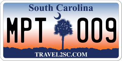 SC license plate MPT009