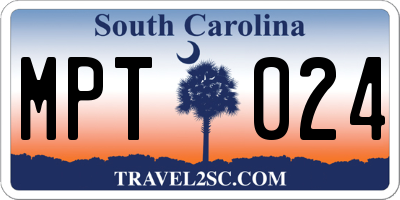 SC license plate MPT024