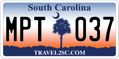 SC license plate MPT037