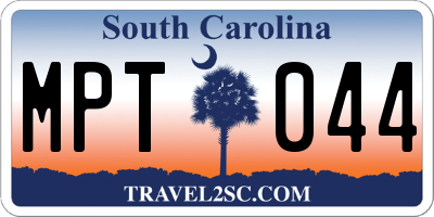 SC license plate MPT044