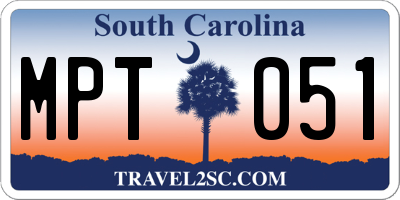 SC license plate MPT051