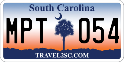 SC license plate MPT054