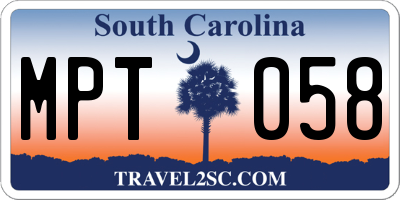 SC license plate MPT058