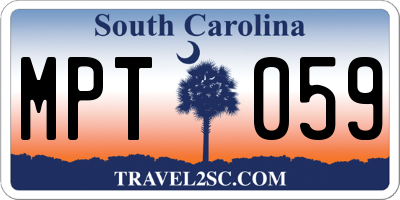 SC license plate MPT059