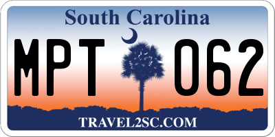 SC license plate MPT062