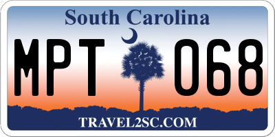 SC license plate MPT068