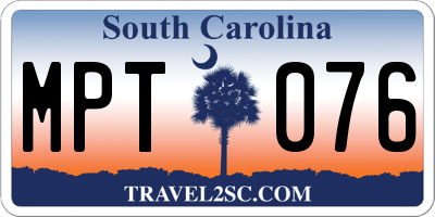 SC license plate MPT076