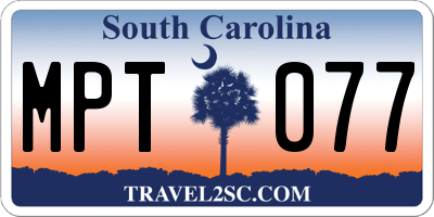SC license plate MPT077