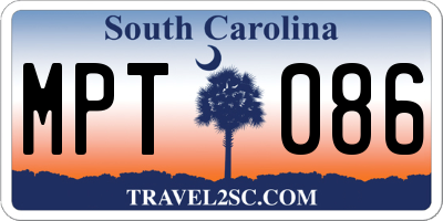 SC license plate MPT086