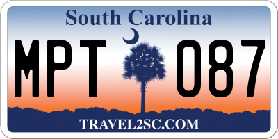 SC license plate MPT087