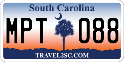 SC license plate MPT088