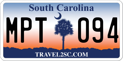 SC license plate MPT094