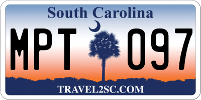 SC license plate MPT097