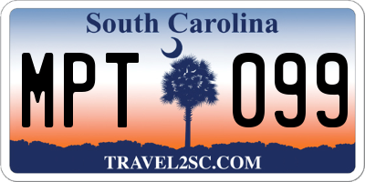 SC license plate MPT099