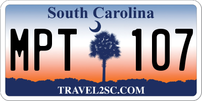 SC license plate MPT107