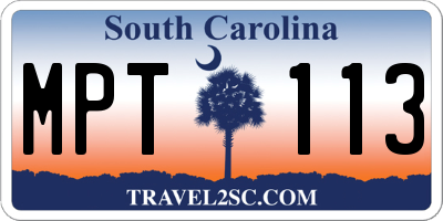SC license plate MPT113