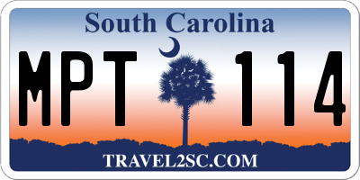SC license plate MPT114
