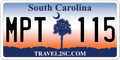 SC license plate MPT115