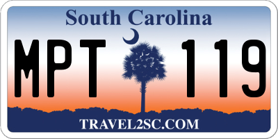 SC license plate MPT119
