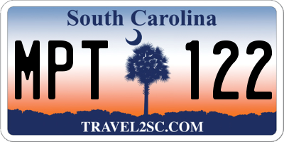 SC license plate MPT122