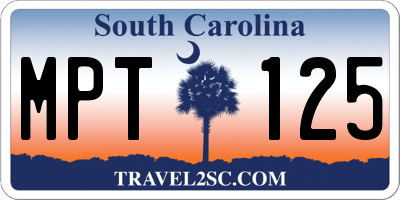 SC license plate MPT125