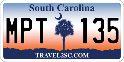 SC license plate MPT135