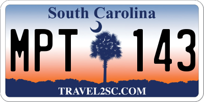 SC license plate MPT143