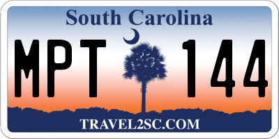 SC license plate MPT144
